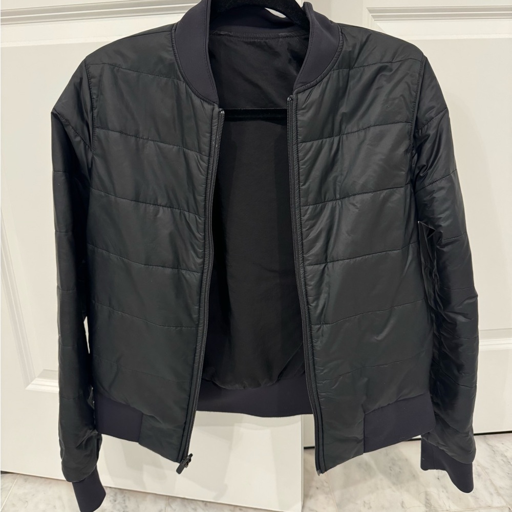 Lululemon Reversible Black Quilted Bomber Jacket